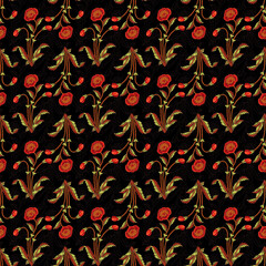 Obraz premium Abstract seamless color full paisley flower leaf bunch pattern