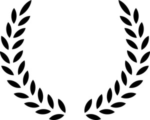 circular laurel foliate, wheat and oak wreaths depicting an award, achievement, heraldry, nobility Emblem floral Greek branch
