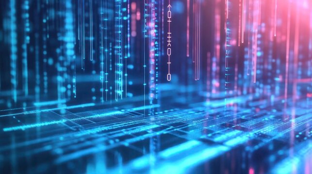 Abstract digital network with blue technology circuit board background