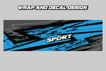 Car decal wrap design vector. Graphic abstract stripe racing background kit designs for vehicle, race car, rally, adventure and livery