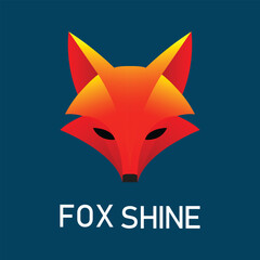 fox logo with angry logo design template. vector modern animal logo