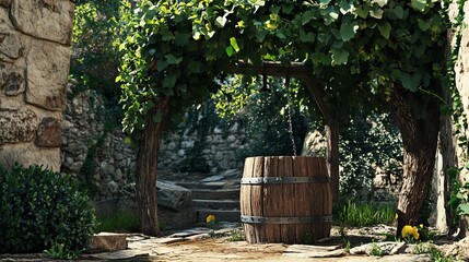 Environment Wooden Well View Ultra-detailed Bucket