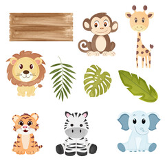 Fototapeta premium Set of cartoon animals