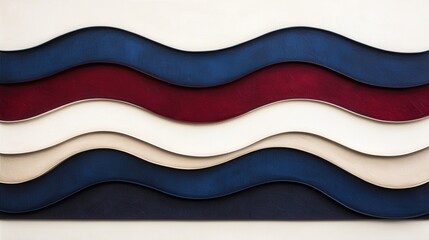 Fototapeta premium Abstract Waves in Bold Colors with Smooth Texture and Curves