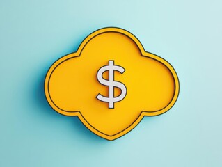 cloud infrastructure security cost-effectiveness. Minimalist cloud icon with shield outlines and dollar symbols, symbolizing affordability and strong security measures