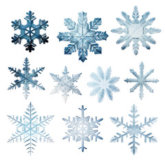 set of snowflakes