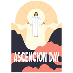 Ascension Day Illustration – Jesus Christ Rising to Heaven