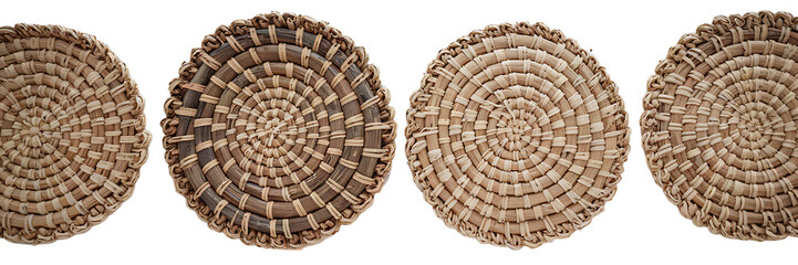 Four Round Woven Placemats

