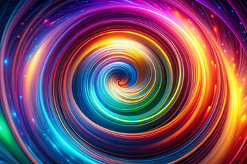 A swirling gradient with bright neon colors blending into a vortex-like effect, giving a futuristic cyber vibe