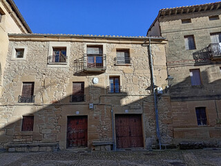 Rustic village alley with historic architecture in La Rioja