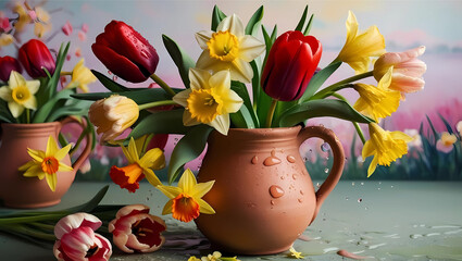 Spring Bloom in Terracotta Vase