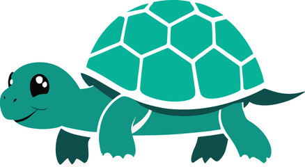 A cartoon turtle illustration, Happy turtle character design