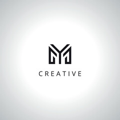 Abstract MY YM Monogram Logo Template With Vector Eps.