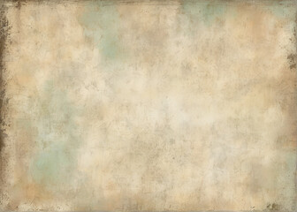 Obraz premium A textured vintage background with a soft, warm color palette featuring shades of beige, cream, and subtle hints of mint green.