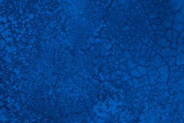 Old wall pattern texture cement blue dark abstract  blue color design are light with black gradient background.