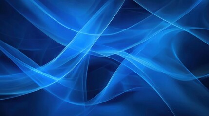 Fototapeta premium Abstract Blue Waves with Smooth Gradients and Light Effects
