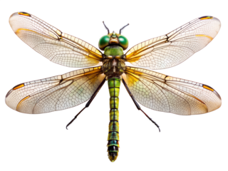 dragonfly close up isolated on transparent background