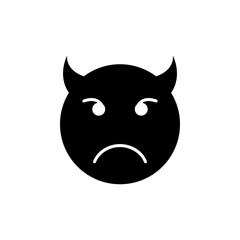 Smiling Face With Horns Emoji glyph icon