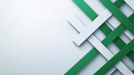 Abstract Design with Green and White Stripes Creating a Modern Textured Background