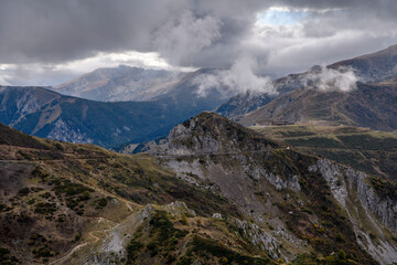 Mountain landscape at Tende's Col with Central Fort, Western Alps