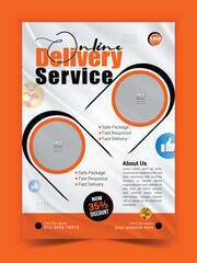 Print ready flyer or poster template for Delivery Service, Fast Delivery , Parcel Courier service delivery