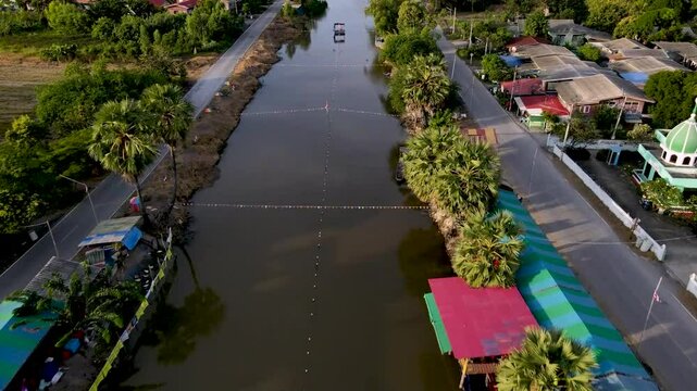Old house by the canal, rural / Thailand