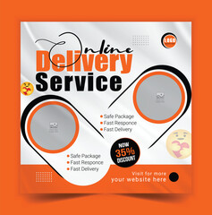 Express delivery service. Fast delivery 24 hours. Delivery in 30 minute. Banner vector for social media ads