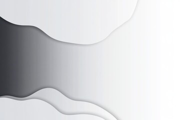 Abstract grayscale paper cut waves background.