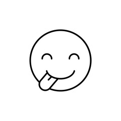 Face Savoring Food Emoji line icon