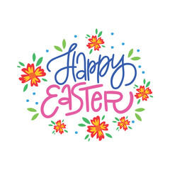 A cheerful Easter design with the phrase 