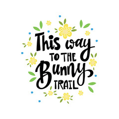 A cheerful Easter design with the phrase 