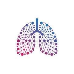 gradient lung tech logo design .