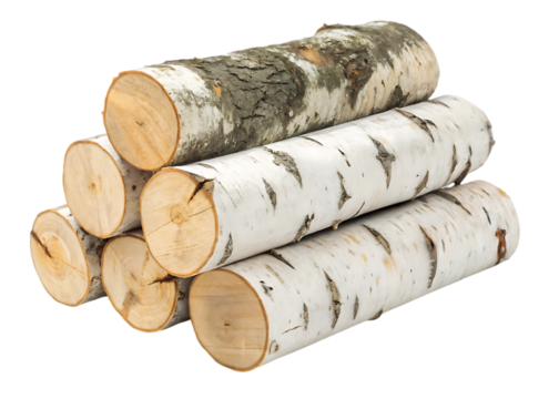 stack of birch firewood logs