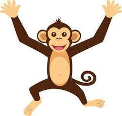 Obraz premium A cartoon monkey with smiling face illustration