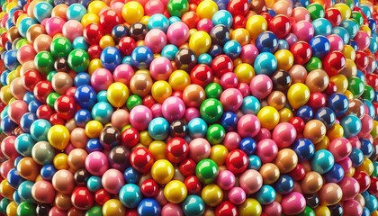 Fototapeta premium A dense cluster of colorful, shiny balloons tightly packed together, slightly overlapping