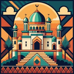 vector illustration of an ancient mosque