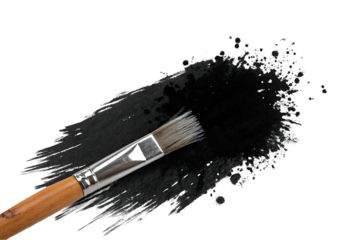 black paint stroke with brush

