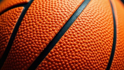 Obraz premium Deep orange basketball surface, pebbled texture , competition, basketball texture