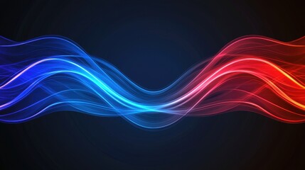 Obraz premium Colorful Flowing Waves of Light in Blue and Red Gradient Background