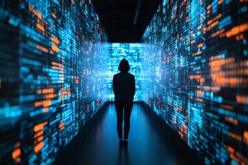  A grand AI-driven data hub where machine learning algorithms optimize and scale a large language model.