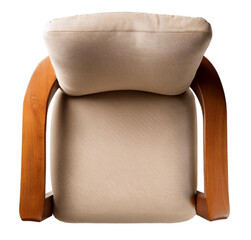 top view brown cushioned armchair for architecture plan isolated on white background