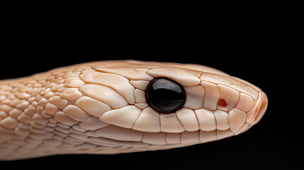 Highly detailed close-up of a snake's eye capturing intricate scaly texture and reflection in a stunning natural setting