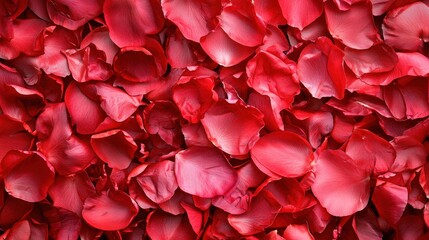 Vibrant Red Petals Spread Across Background for Decorative Use