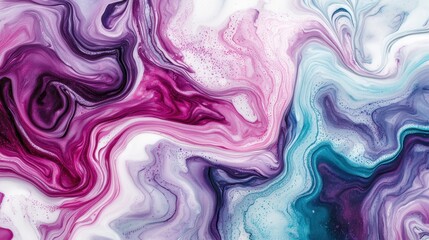 Fototapeta premium Vibrant Abstract Swirls of Purple, Pink, and Teal Colorful Art