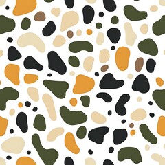 Abstract organic shapes pattern in earthy tones for background and textile design projects