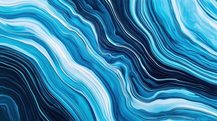 Obraz premium Abstract Blue Waves in Fluid Art Style Creating Smooth Textures