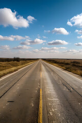 Fototapeta premium Lone Star State Exploration - A Clear Day on a Texas Highway