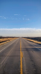 Fototapeta premium Lone Star State Exploration - A Clear Day on a Texas Highway
