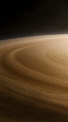 Naklejka premium 42. A massive, undiscovered planet with a swirling storm larger than Earth, surrounded by thin rings