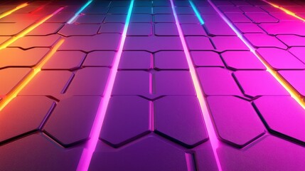 Fototapeta premium Abstract Colorful Background with Neon Lighting and Geometric Shape